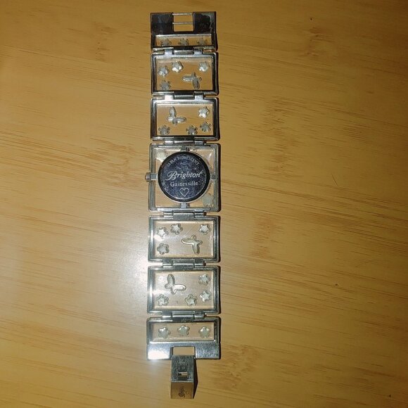 Brighton Watch Gainesville  Silver Floral Butterfly Flower Quartz Movement - Picture 5 of 7
